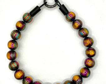 Solar Eclipse, Beaded Dog Collar (20mm Beads)