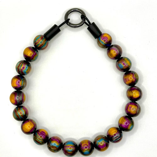 Eclipse solaire, collier de chien perlé (perles 20 mm)