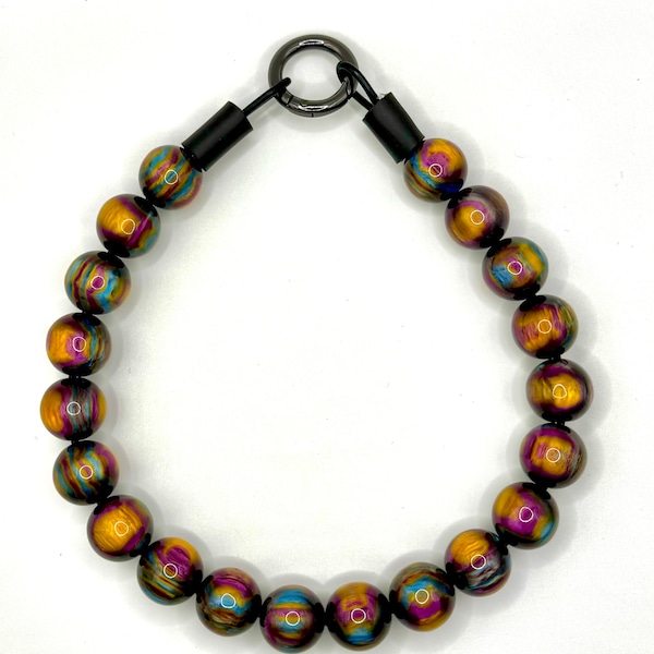 Solar Eclipse, Beaded Dog Collar (20mm Beads)