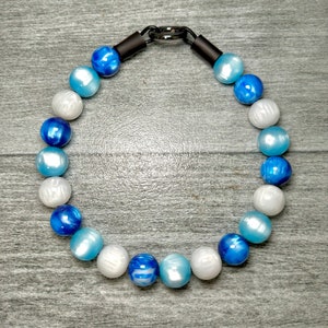 Blueberry Shimmer, Beaded Dog Collar