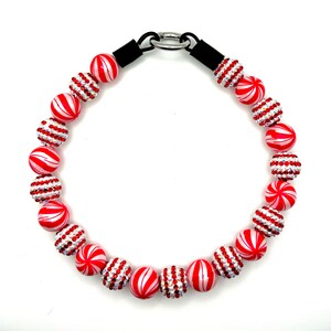 Peppermint Sparkle, Beaded dog collar (20mm Beads)
