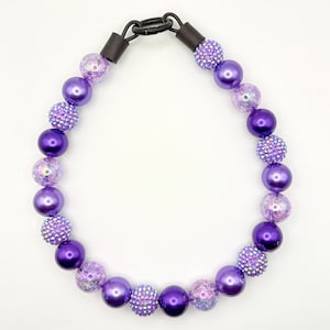 Purple Rain, Beaded Dog Collar (20mm Beads)