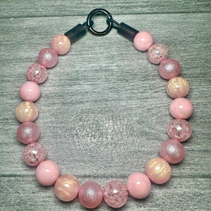 Pink Lemonade, Beaded Dog Collar (20mm Beads)