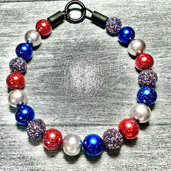 Independence Day, Beaded Dog Collar