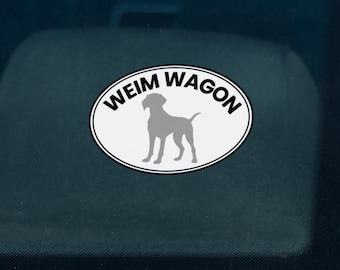 Calcomanía para coche Weim Wagon, pegatina de vinilo para perro, decoración para vehículo, regalo para dueños de mascotas