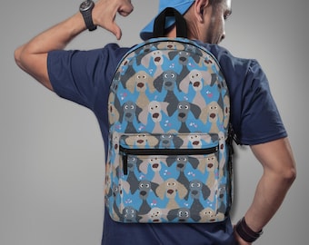 Weim Watchers Backpack for Dog Lovers | Cute Back to School Bag with Gray Ghost Weimaraners