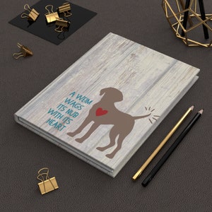 Weimaraner Dog Folk Art Hardcover Journal Canvas Wall Decor Weimaraner Wall Art Dog Lover Gift Pet Owner Gift