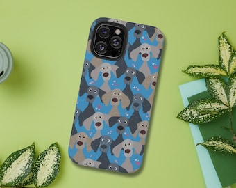 Weim Watchers Impact Resistant Phone Case | Cute Weimaraner Dog Pattern for iPhone 11 12 and 13 models | Long Short Hair Weims