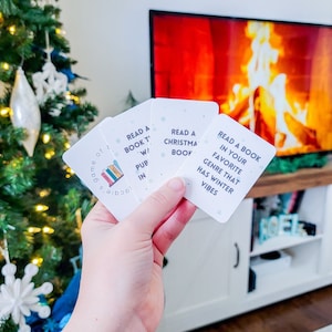 Cartes d'hiver TBR imprimables | À lire | Que lire ensuite | Jeu de cartes | Jeu TBR | Réserver un cadeau | Cadeaux livresques | Lecteur présent | Pot TBR