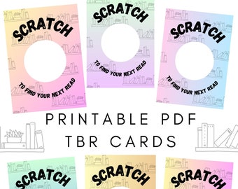 Scratch Off TBR Cards Printable pdf | To Be Read | What To Read Next | TBR Jar | Card Deck | TBR Game | Bookish Gift | Reader Present | Book