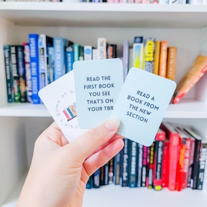 Cartes TBR de bibliothèque imprimables | À lire | Que lire ensuite | Jeu de cartes | Jeu TBR | Réserver un cadeau | Cadeaux livresques | Lecteur présent | Pot TBR