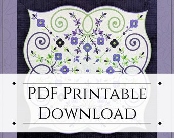 Purple Poppies Appliqué Quilting Pattern PDF Download