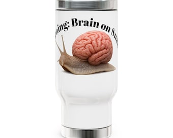 Taza de viaje Brain on Snail MS Multiple Sclerosis Warrior de 414 ml (14 oz)