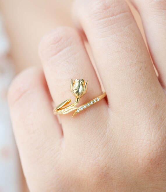 Tulip flower ring discount