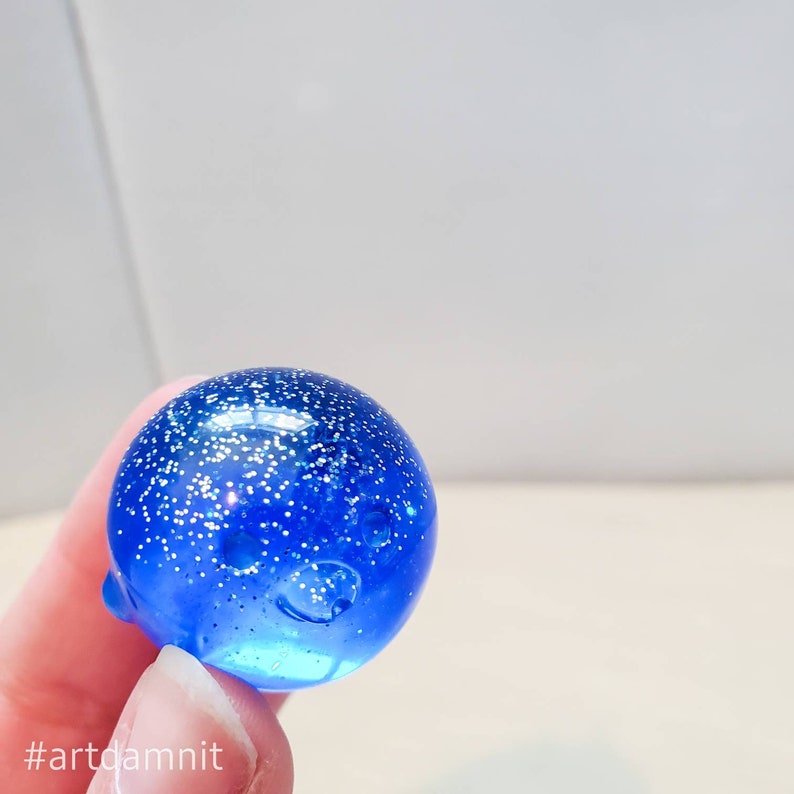 Blue and Silver Glitter Resin Animals