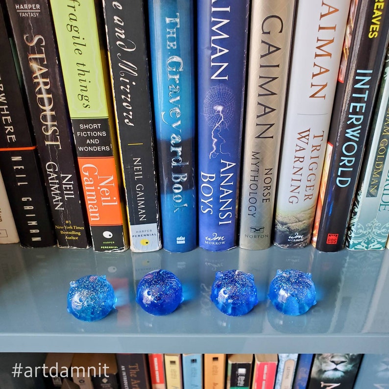 Blue and Silver Glitter Resin Animals