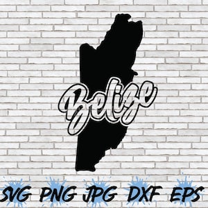 Belize SVG, Belizean Map Outline Shirt Design Wall Art Decor Cut File Cricut Silhouette Tumbler Design Graphic Cut Download Vacation Jpg Png