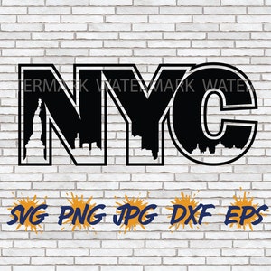 New York City SVG File, Skyline SVG Clipart, Silhouette Cricut Clipart Image Download Graphic, Big Apple, Manahattan Trade Towers, Bronx Png