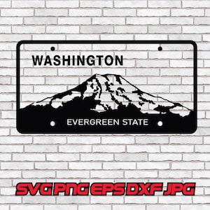 Washington State License Plate SVG, Washington SVG, License Plate PNG Cricut Silhouette Image Download File t-shirt Design Sublimation
