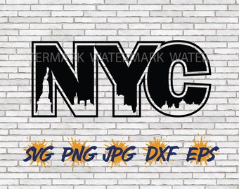 New York City SVG File, Skyline SVG Clipart, Silhouette Cricut Clipart Image Download Graphic, Big Apple, Manahattan Trade Towers, Bronx Png
