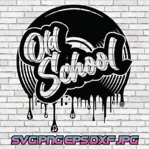 Old School Vinyl Record svg, Old School png, Hip Hop, Classic Music, Birthday svg, Gift for her, Music Notes, Record Player Shirt Design