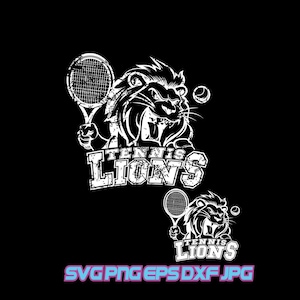 Tennis svg, Tennis png, Lions svg, Lions png, Team Mascot, Shirt Design, Digital Download