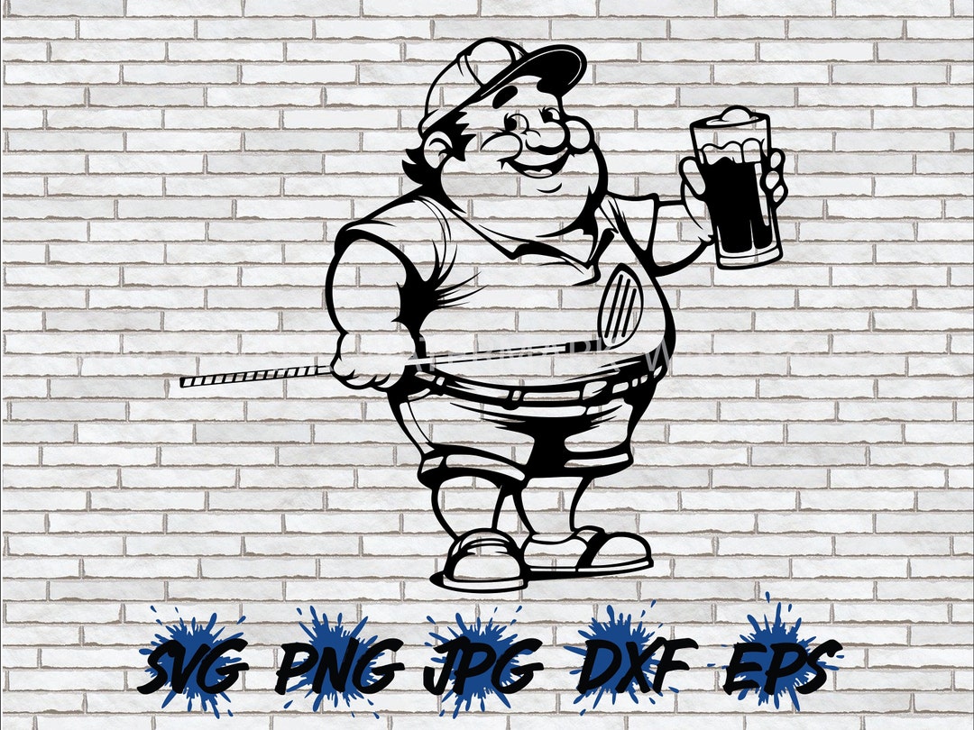 Golfer SVG, Beer PNG, Golfer With Beer, Tournament Logo Cartoon