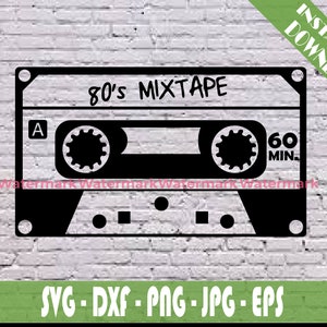 80er Jahre SVG, Mix Tape Kassette, Retro Old School, Hip Hop 8675309, Kassette Band Musik Rythm Blues PNg Cricut geschnitten Datei Sublimation Geschenk Musik