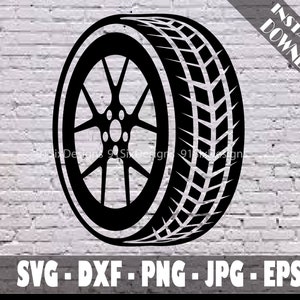 Neumáticos Svg, Tienda de neumáticos, Llantas, Llantas, Svg de coche, Llantas, Vehículo de pista rápida, Quema de caucho, Garaje, Archivo de corte SVG para Cricut PNg Dxf Eps Jpg
