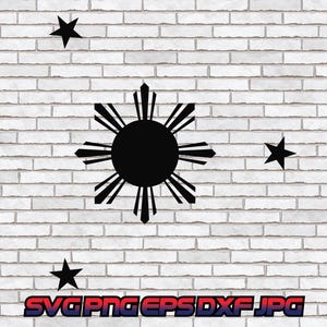 Filipino Flag SVG, Filipino Art, Filipino Sun, Philippines Svg, Pinoy Art, Cricut Silhouette Cut File Peace Sign Sun Filipina Image Pinay