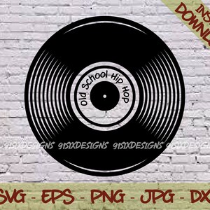 Álbum de vinil vintage de hip hop da velha escola SVG som retrô disc jockey dj disco música música toca-discos hub agulha áudio analógico PNG