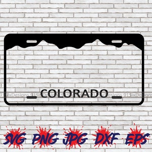Colorado License Plate SVG, Colorado SVG, License Plate PNG, Denver Cricut Silhouette Image Download File t-shirt Design Sublimation Jpg