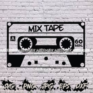 Kassette Tape SVG, Kassette svg, Retro Tape svg, Musik svg, 80er Jahre svg, oldschool svg, Hip-Hop svg, 90er Jahre Mix, 90er Jahre Mix