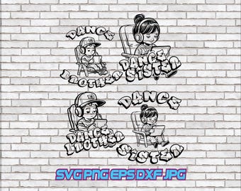 Dance Siblings svg Bundle, png, jpg, eps, dxf (Instant Download)