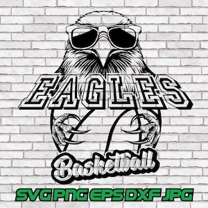 Eagles Basketball svg, Mascot png, Eagles Silhouette Cricut Cut File Download Outline Face Head Logo Sports Team Sublimation School dxf jpg