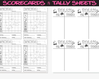 Bunco-printables, Bunco-scorekaarten, Bunco-scorekaarten, Bunco-scorevel, Bunco-afdruk, Bunco-scorekaart, Bunco-scoreformulier, Bunco