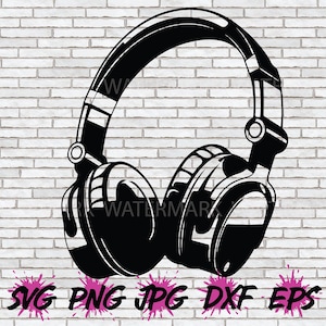 Headphones SVG, DJ PNG, Sound Music Audio Beat Rap Hip Hop, Old School Choir Band Logo Music Lover Party Decor Shirt Design Wall Art Png Jpg