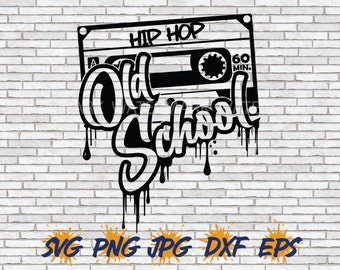 Old School Hip Hop SVG, Graffiti Drip PNG, Old School Music