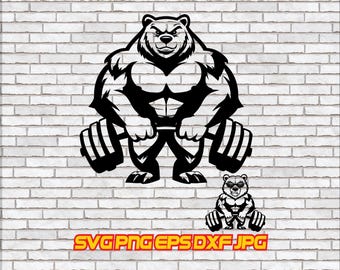 Grizzlies Gym Workout svg, Weightlifting png, Digital Download, jpg, dxf, eps