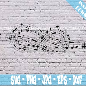 Note de musique SVG coupe fichier Note de musique art pour professeur drap cadeau choeur orchestre fanfare producteur PNG musical chanson country hip hop