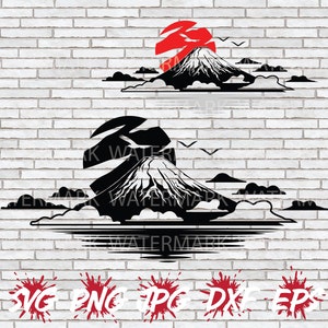 Mount Fuji SVG, Mt Fuji, Three Holy Mountains Vector Art, Japan, Volcano Png, Japan Shirt Design, Japan SVG, Japanese, Cricut Cut File Jpg