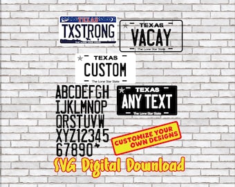 License Plate Sublimation Template, SVG Bundle, Texas SVG