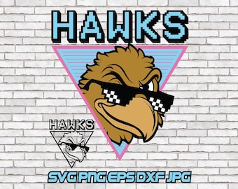 Hawks Sublimation, Hawks svg, Hawks png, Digital Download, Retro, School Mascot, Shirt Design Template, Print, Sports