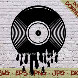 Record Drip, Album Retro Vinyl Old School SVG, Hip Hop Klassische Dj Musik Song Instrument R & B Vintage Player Audio Disc Spin Play Song Music