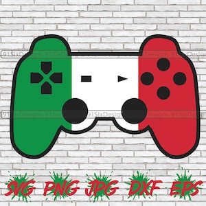 Italy Video Game Controller SVG Flag Italy PNG Italia Cut Files Vector Design Map Outline Country Rome Sicily Graffiti Made in Italy Cricut