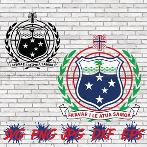 Samoa Coat of Arms SVG, Samoan SVG, Samos Png Instant Download Cut File Cricut Silhouette Image Graphics Wall Art Country Proud Map Outline