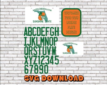 Florida License Plate SVG, Custom Design Kit (Instant Download) Digital Download Template