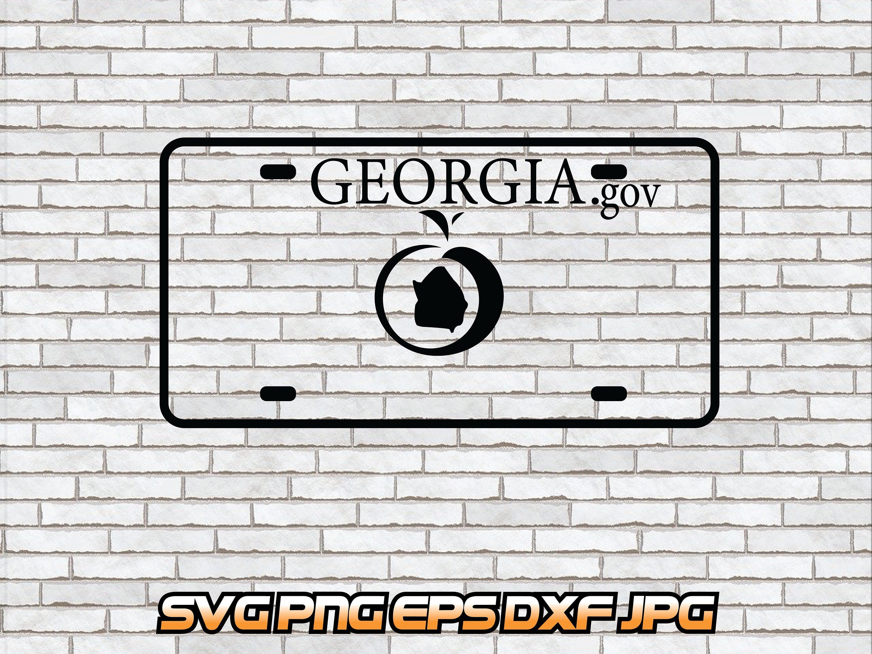 Georgia License Plate Svg, Png Template, Jpg, Dxf, Eps - Etsy