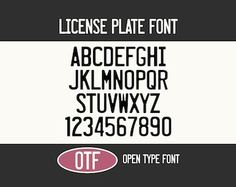 License Plate Font (Instant Download), OTF