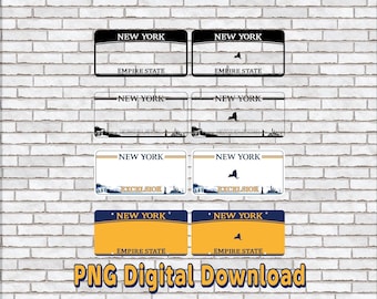 Sublimation License Plate PNG, New York, Digital Download